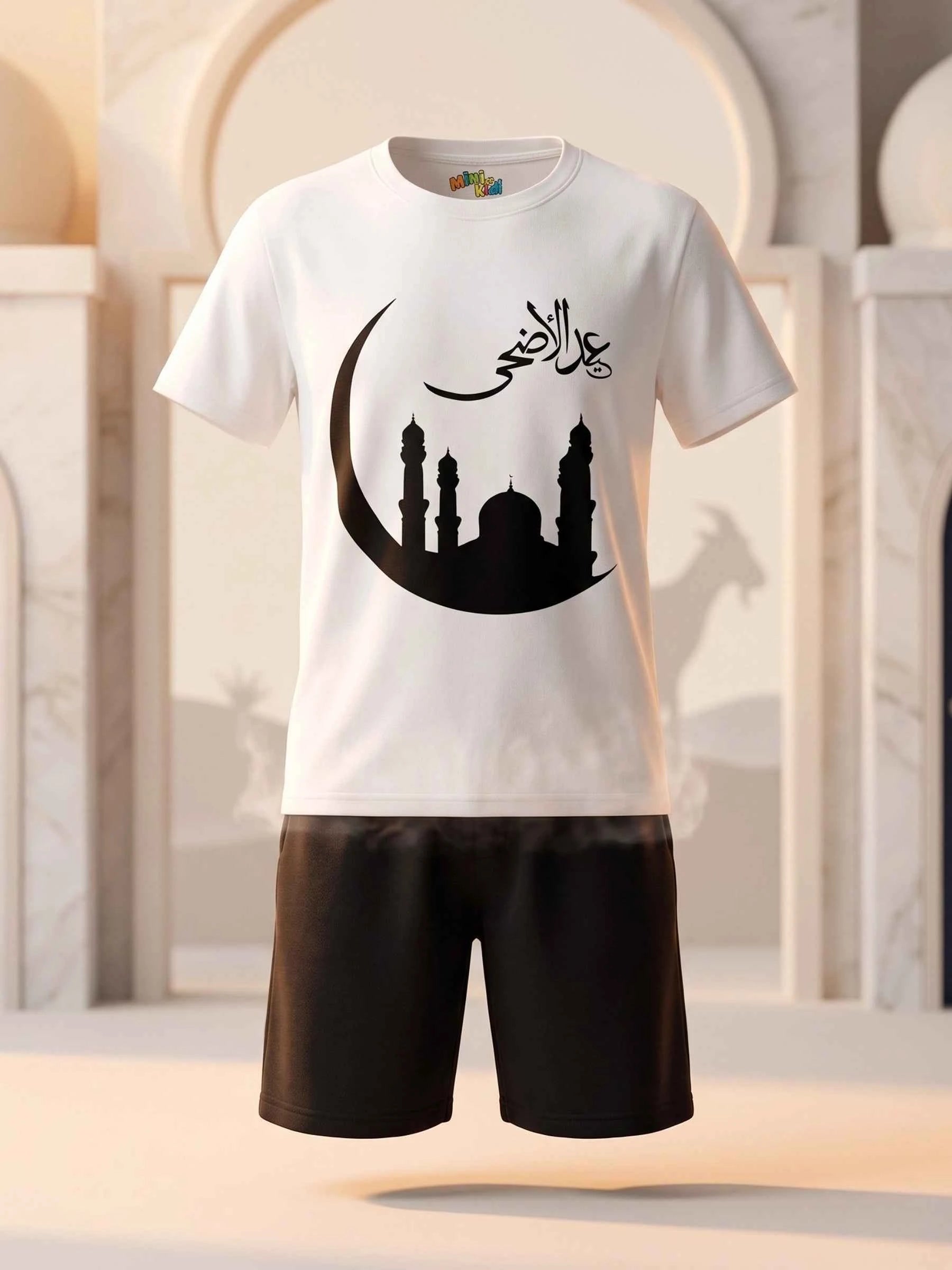 Festive Crescent Short Set - White & Black