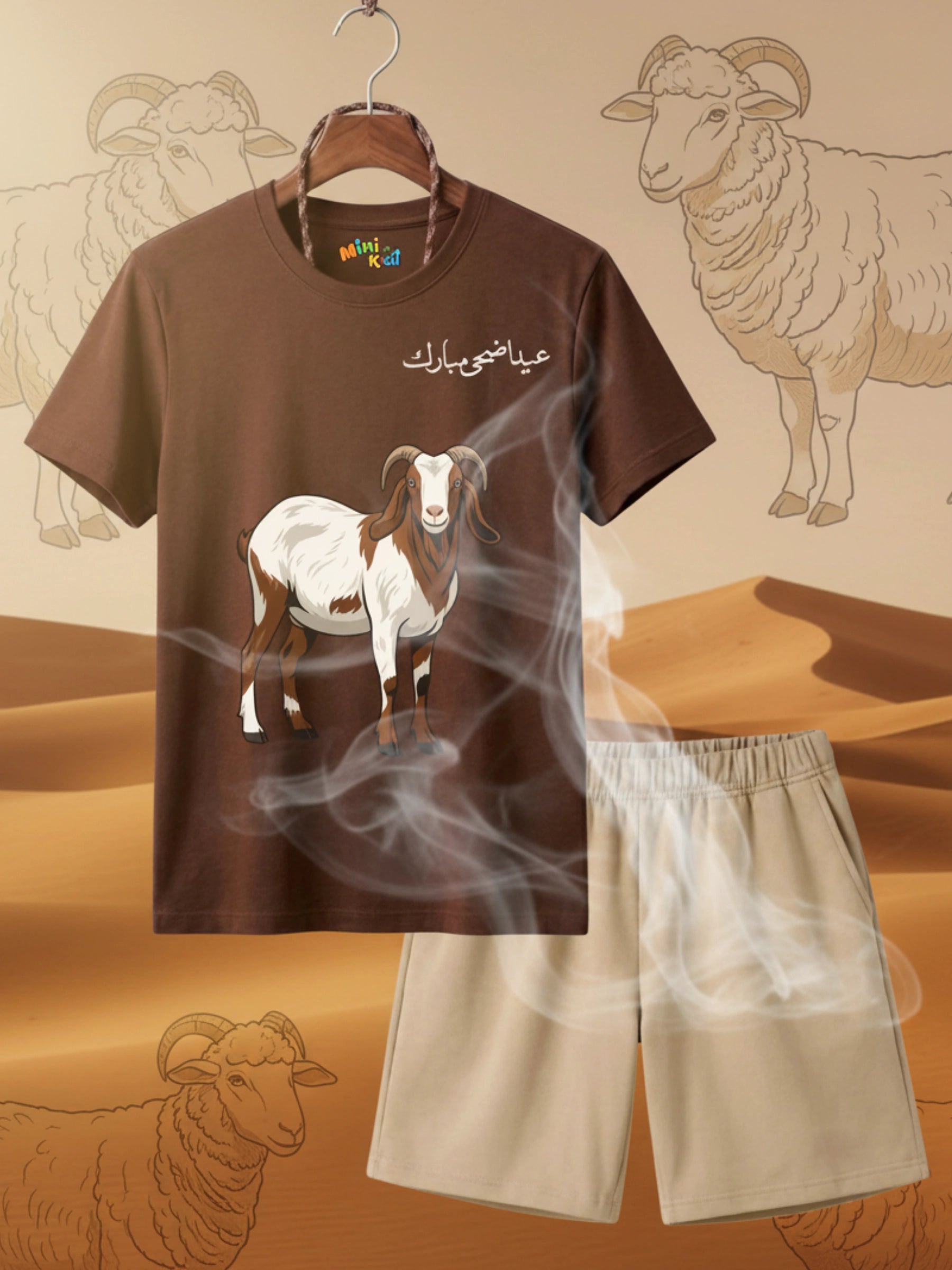 Eid Mubarak Goat Short Set