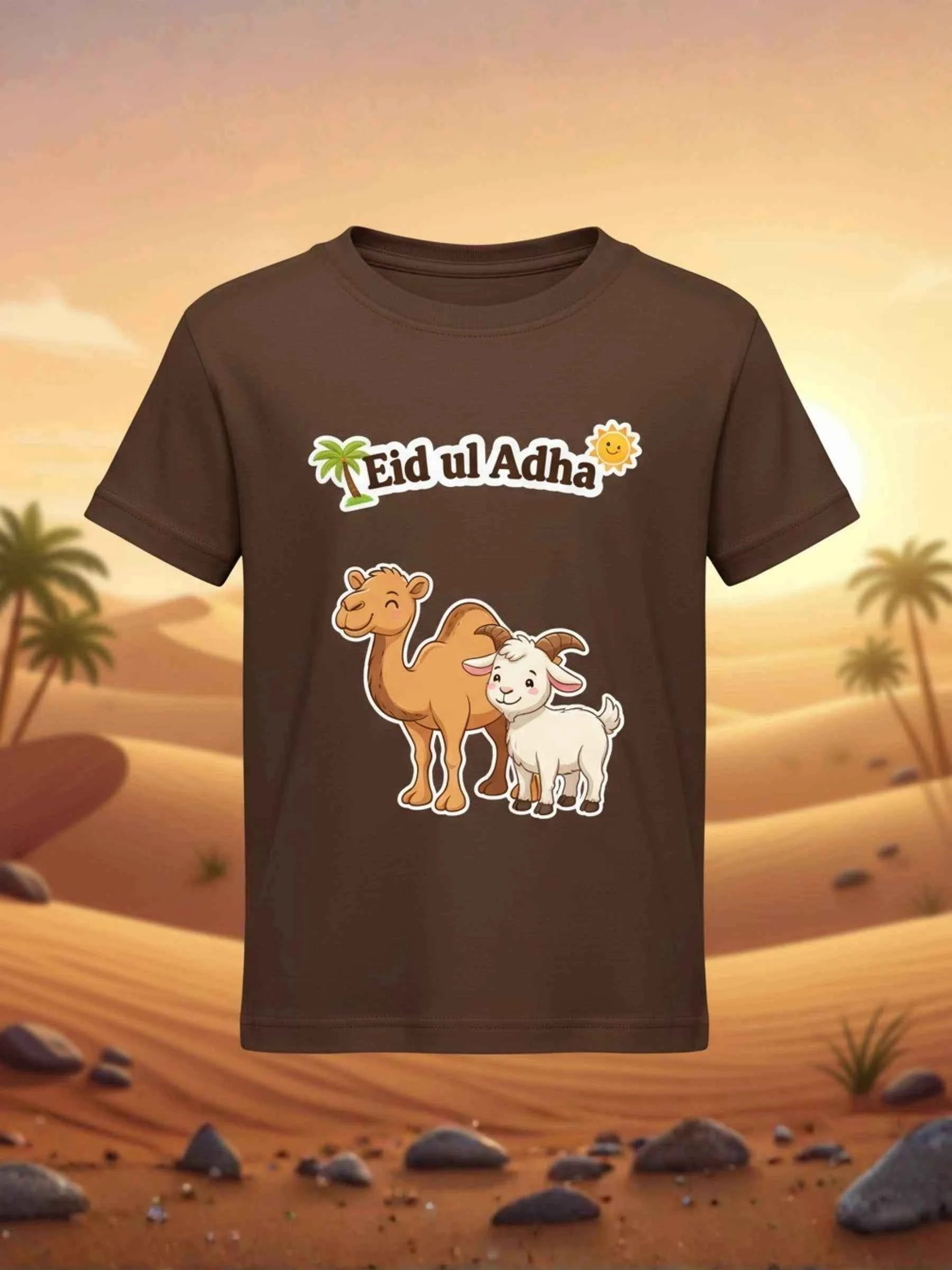 Eid Desert Animals T-Shirt - Brown