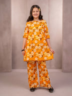 Floral Bloom 2-Piece light orange Cotton Set