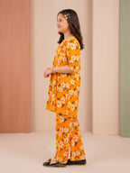 Floral Bloom 2-Piece light orange Cotton Set