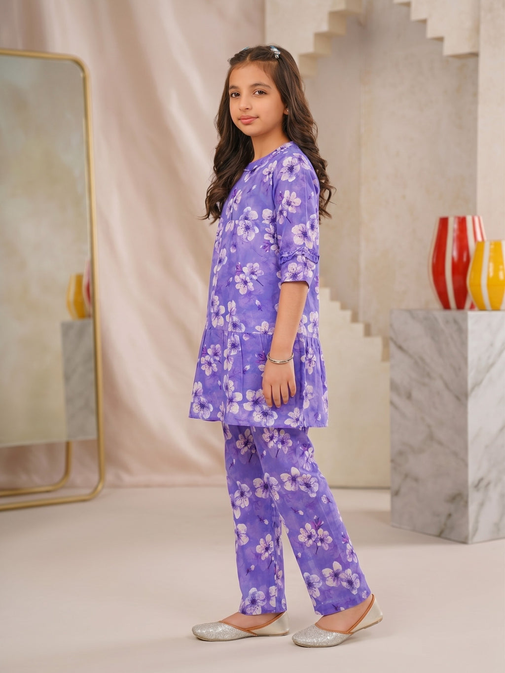 Floral Bloom Lavender 2-Piece Cotton Set