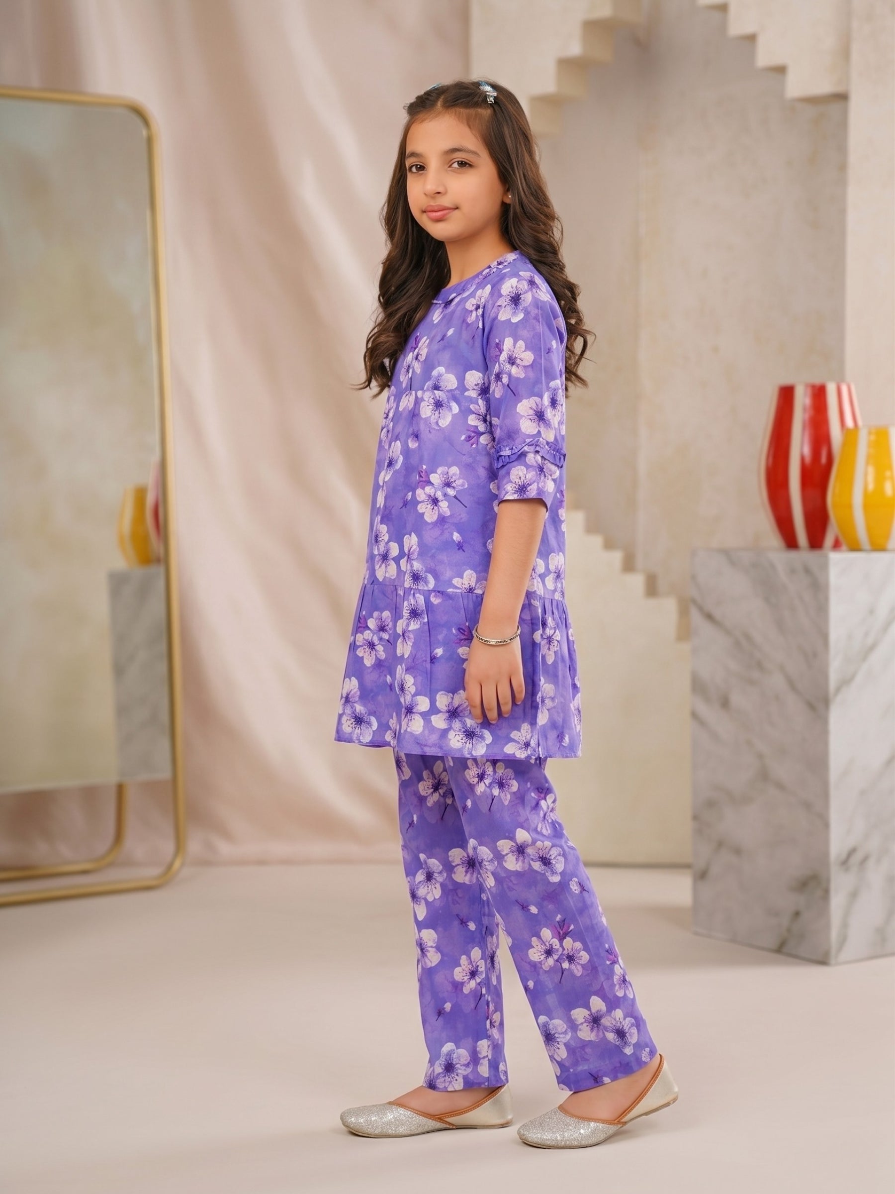 Floral Bloom Lavender 2-Piece Cotton Set