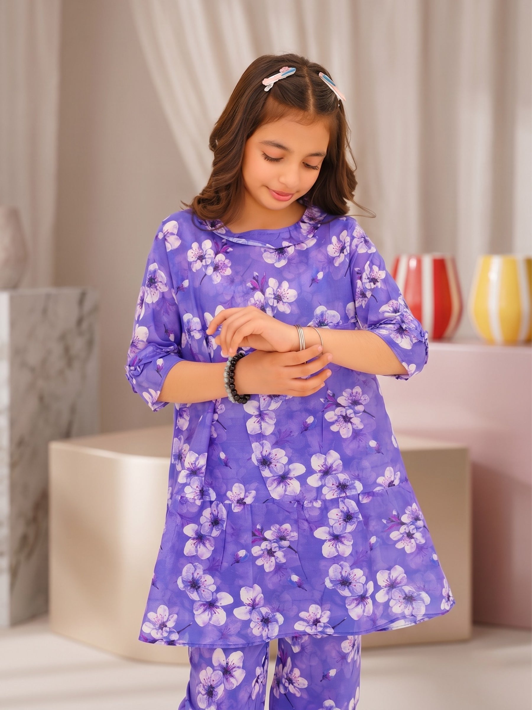 Floral Bloom Lavender 2-Piece Cotton Set