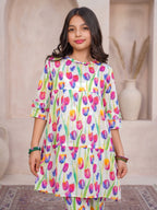 Floral Bloom Multi-Color Tulip 2-Piece Cotton Set | Girls | Mini Kidi