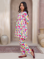 Floral Bloom Multi-Color Tulip 2-Piece Cotton Set