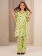 Floral Bloom Pistachio Green 2-Piece Cotton Set