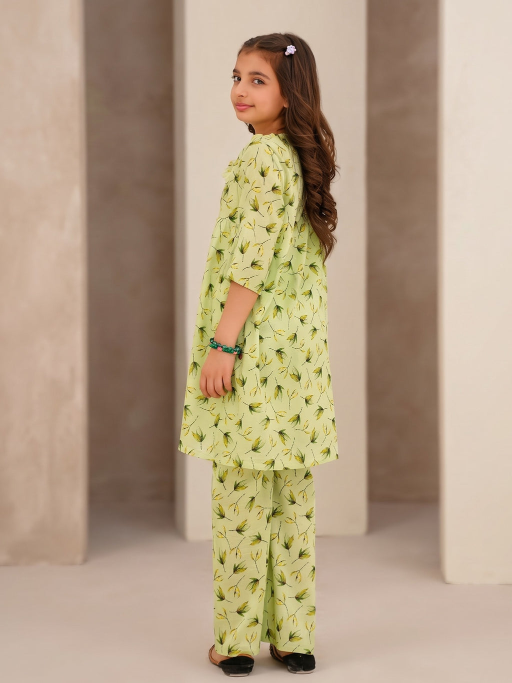 Floral Bloom Pistachio Green 2-Piece Cotton Set