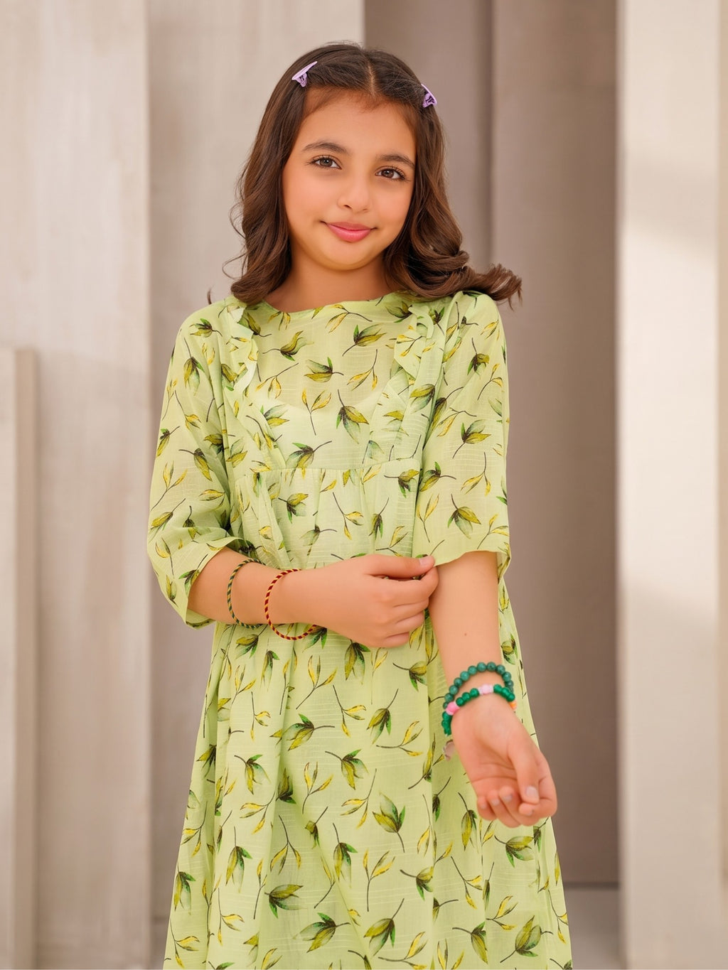 Floral Bloom Pistachio Green 2-Piece Cotton Set