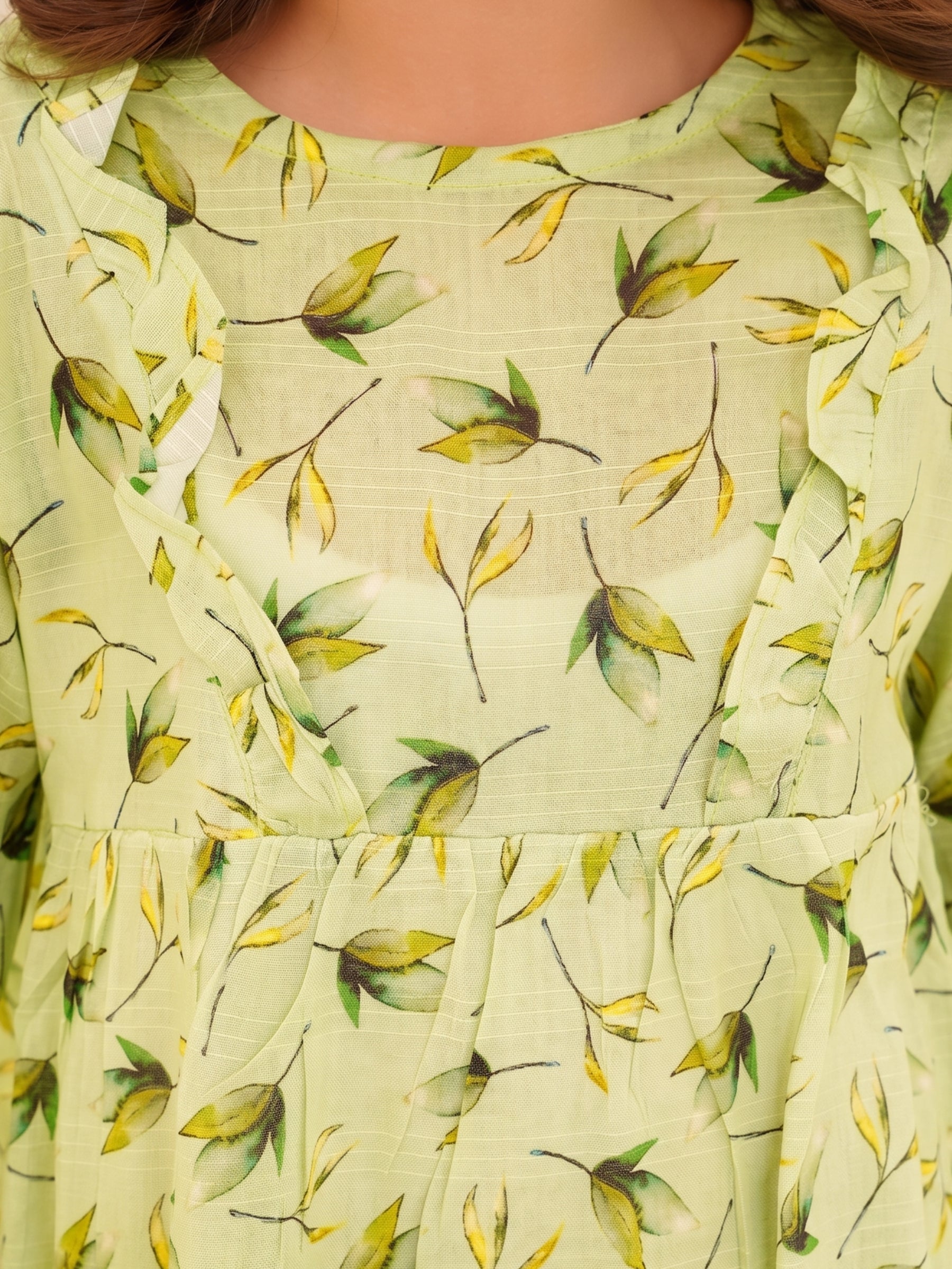 Floral Bloom Pistachio Green 2-Piece Cotton Set