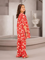 Floral Bloom Red 2-Piece Cotton Lawn Set | Girls | Mini Kidi