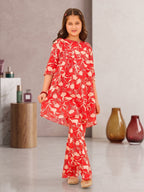 Floral Bloom Red 2-Piece Cotton Lawn Set