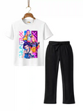 Huntrix poster Trouser Set - White & Black