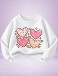 All Over Hearts Pink & Orange Girls Sweatshirt