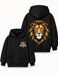 Boys King Lion Graphic Hoodie – Black | MiniKidi