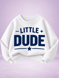 Little Dude Navy Blue Graphic Boys Sweatshirt
