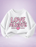 Love Always Pink Heart Girls Sweatshirt