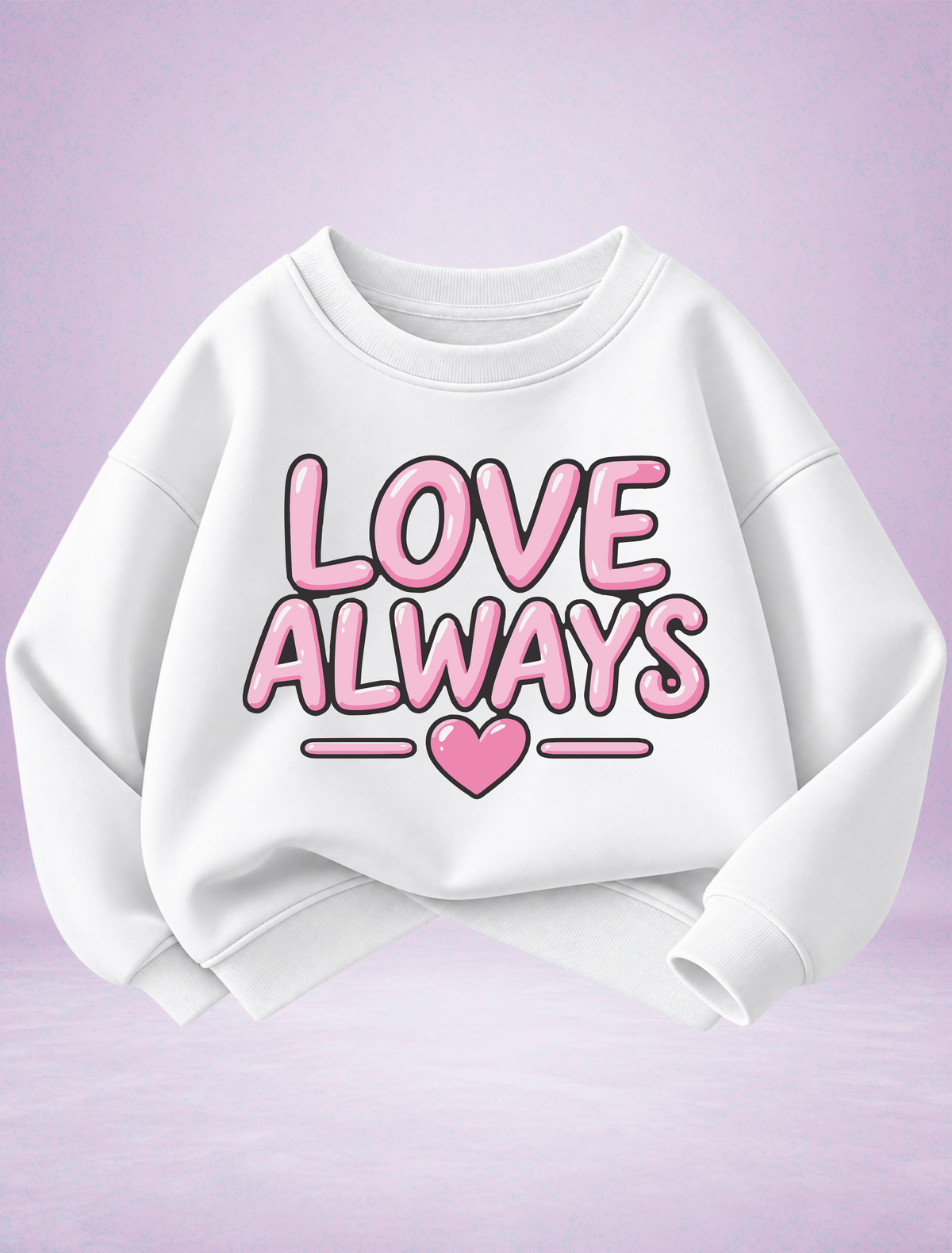 Love Always Pink Heart Girls Sweatshirt