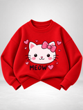 Cute Meow Cat Graphic Sweatshirt