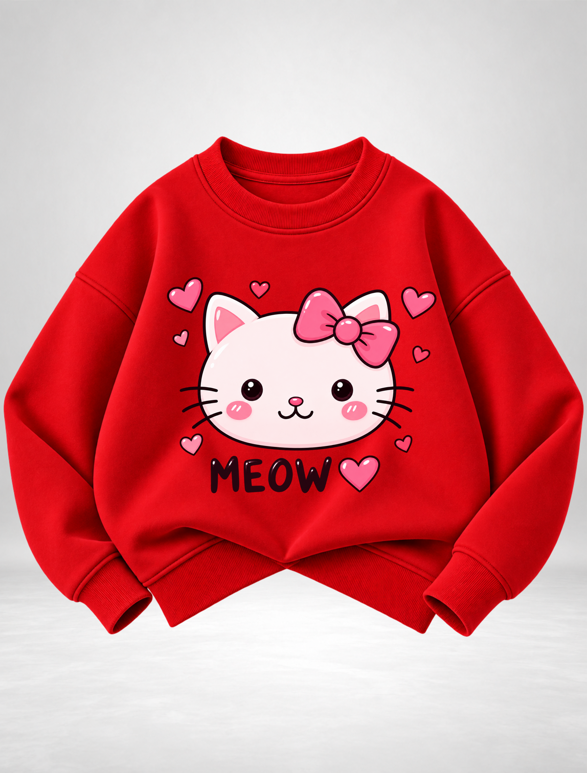 Cute Meow Cat Graphic Sweatshirt