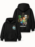 Boys Minecraft Characters Graphic Hoodie – Black | MiniKidi