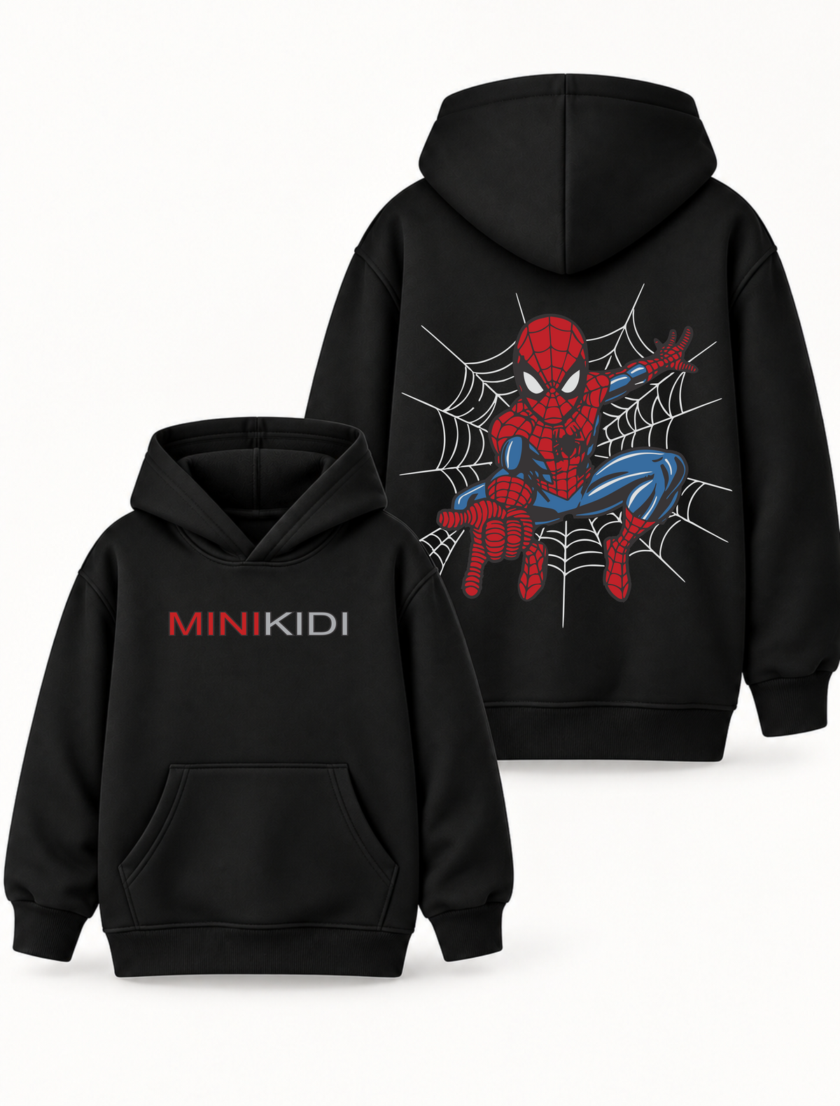 Boys Spider-Man Web Graphic Hoodie – Black | MiniKidi