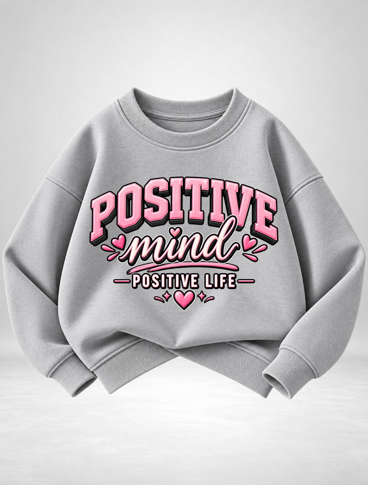 Girls “Positive Mind” Graphic Sweatshirt