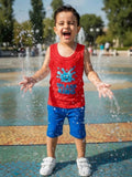 King Water Graphic Sando & Shorts Set
