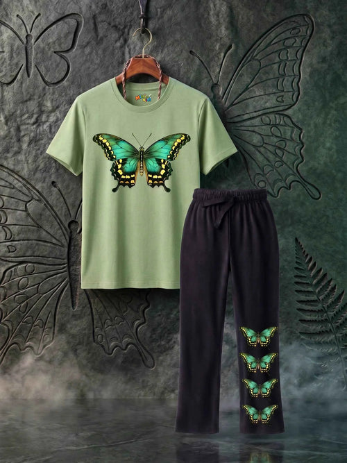 Butterfly Garden Cotton Trouser Set