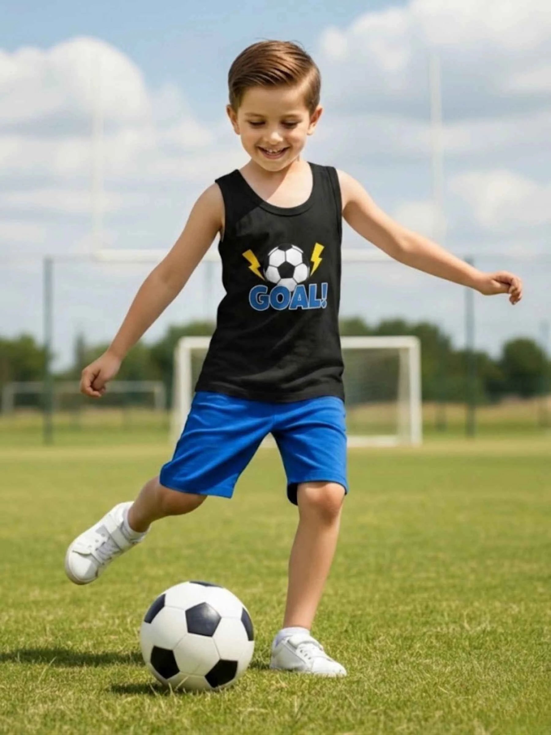 Football Graphic Sando & Shorts Set