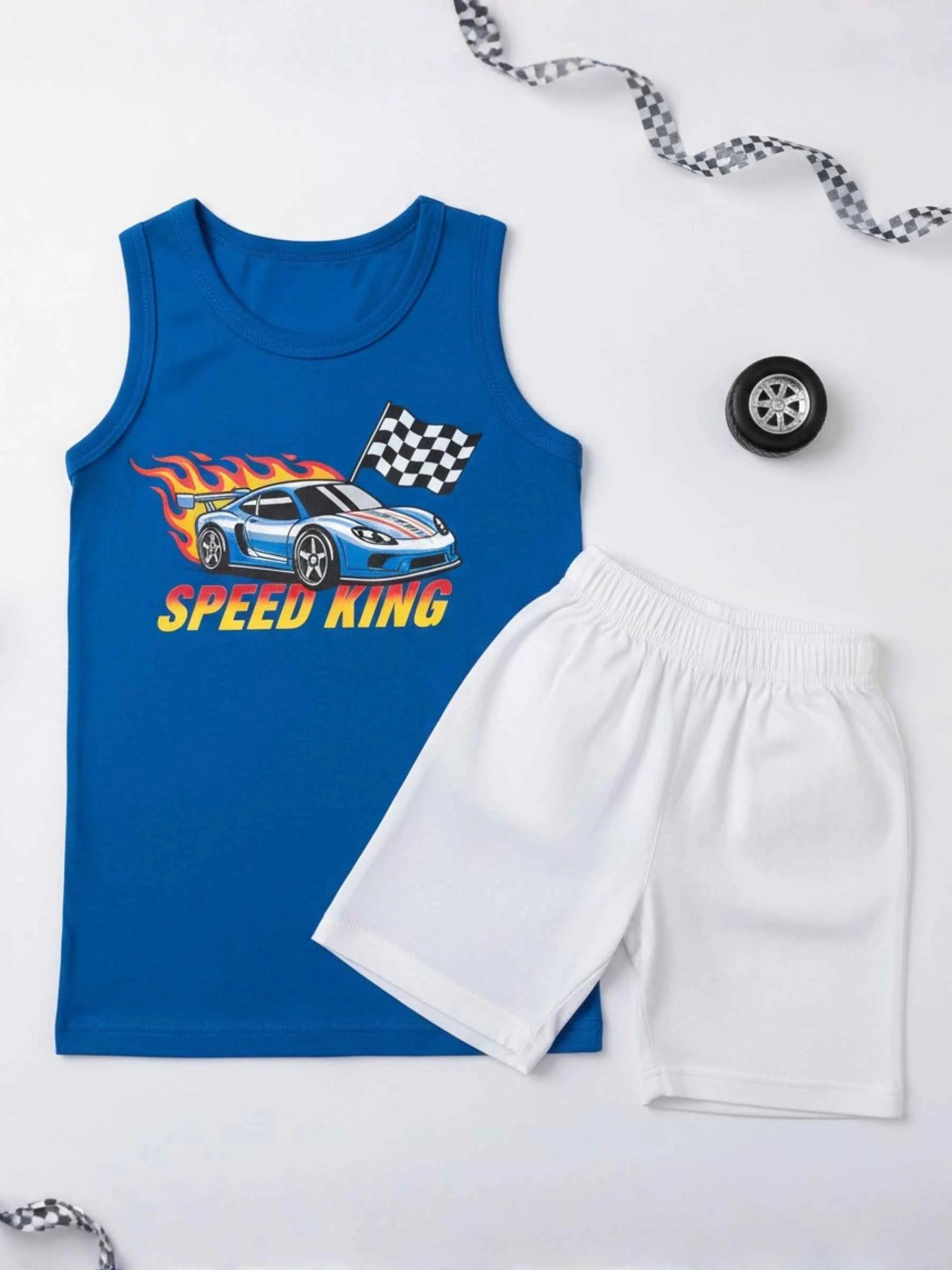 Blue Racer Sando & Shorts Set