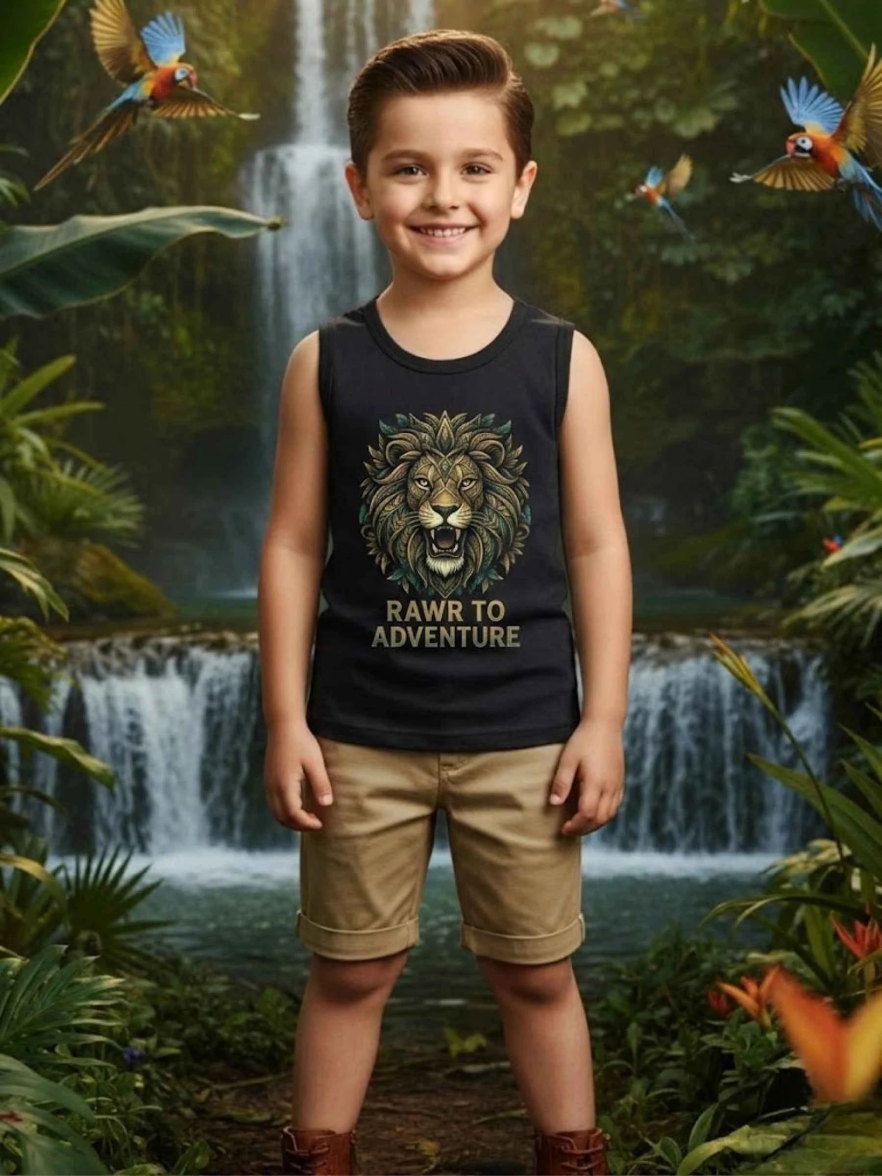 Lion Sando & Shorts Set