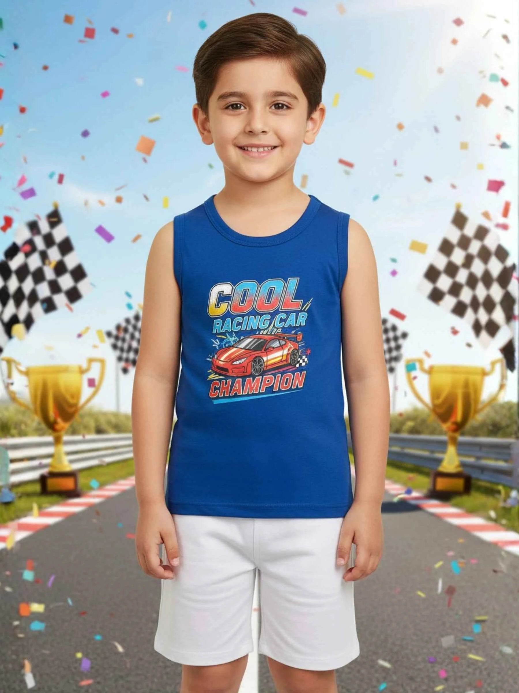 Racing Car Champion Sando & Shorts Set