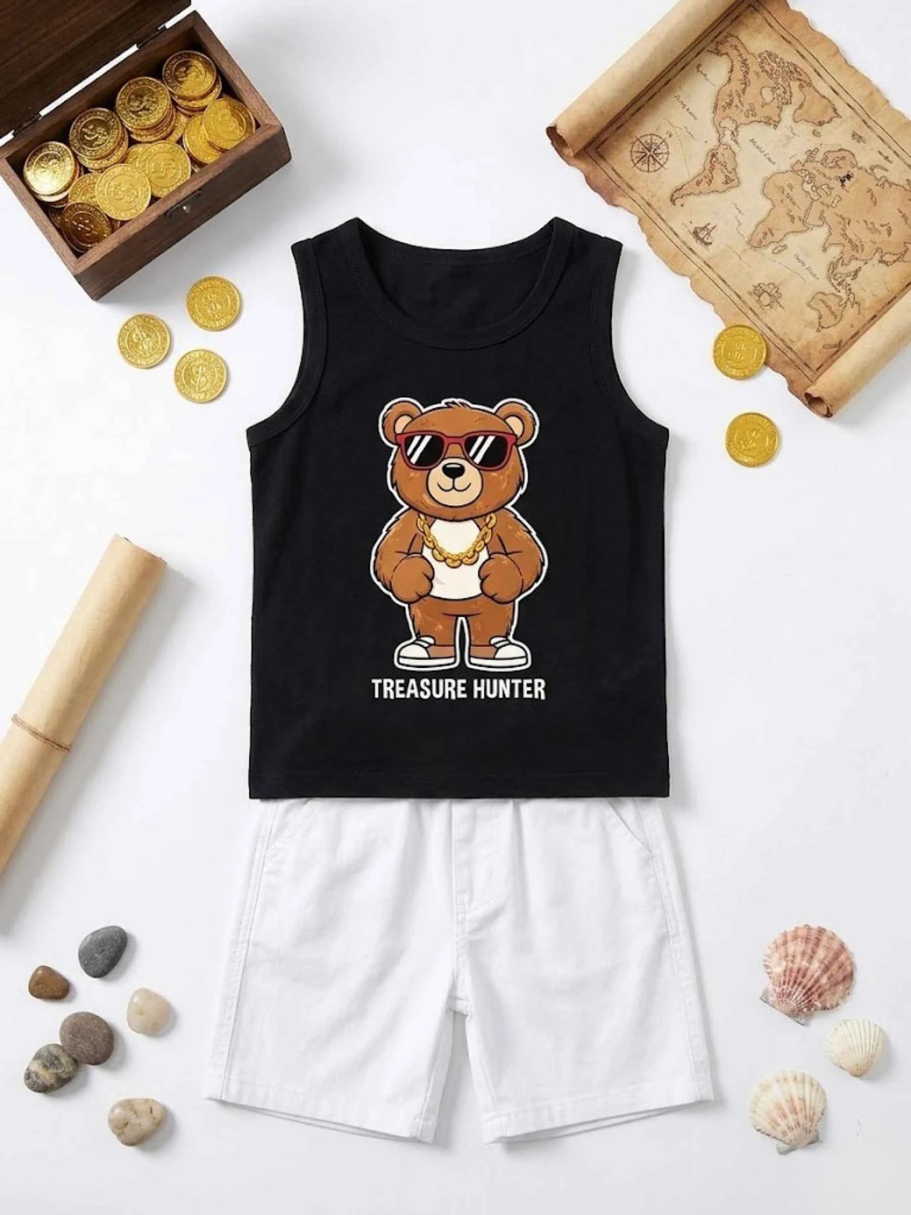 Treasure Bear Sando & Shorts Set