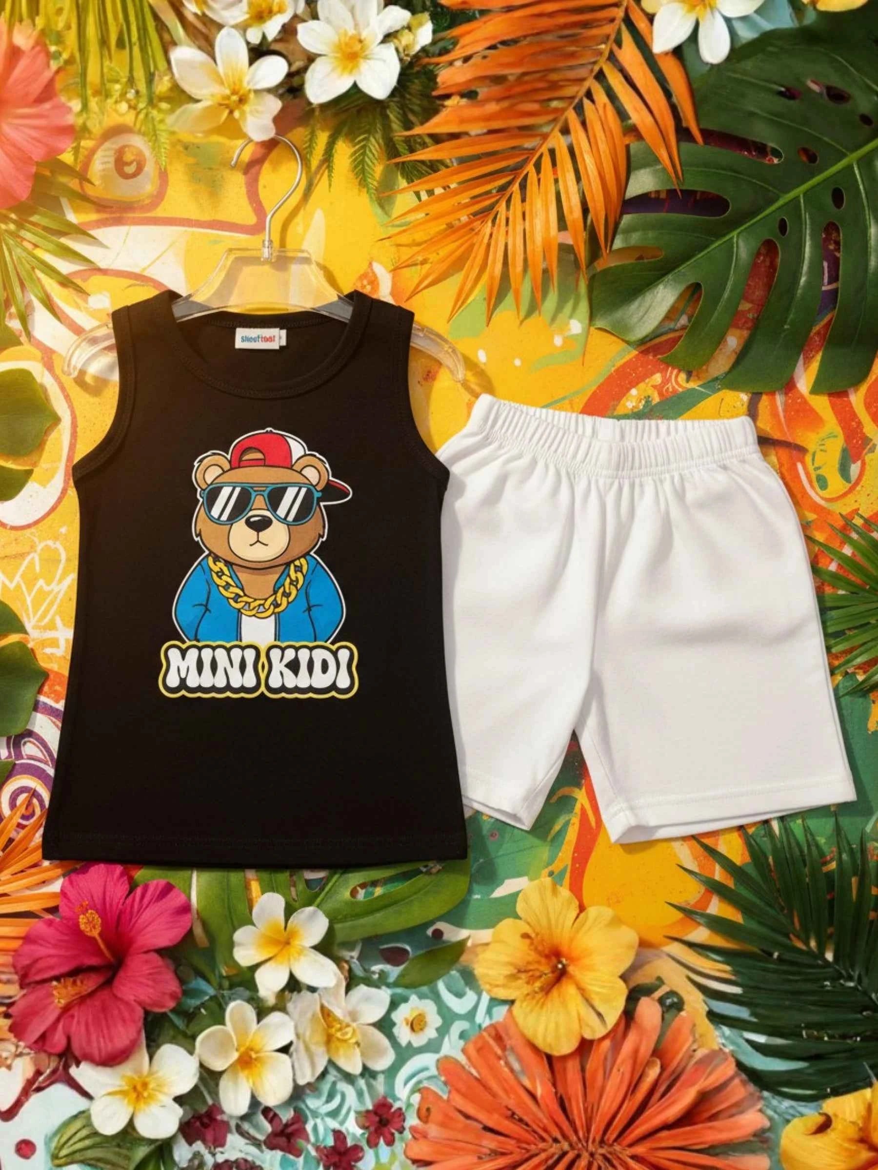 Mini Kidi Bear Sando & Shorts Set
