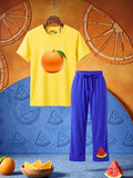 Citrus & Melon Trouser Set - Yellow & Blue