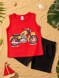 Retro Bike Sando & Shorts Set