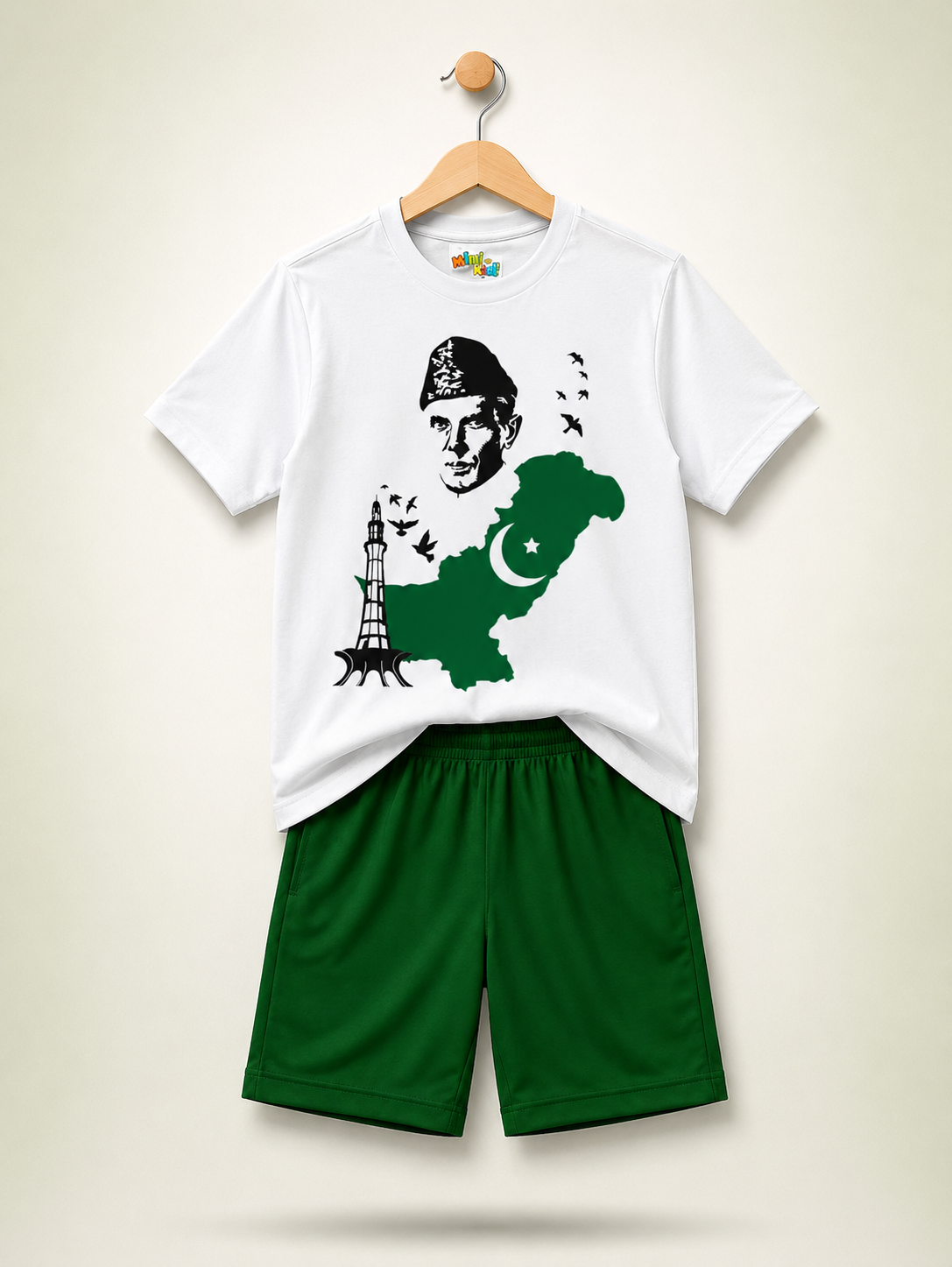 Quaid-e-Azam Pakistan Independence Day T-Shirt & Shorts Set