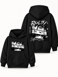 Girls Reality Manga Eyes Graphic Black Hoodie – MiniKidi