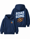 Boys Roarsome Dinosaur Graphic Navy Blue Hoodie – MiniKidi 🦖⚡