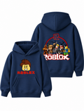 Boys Roblox Yellow Warriors Graphic Navy Blue Hoodie – MiniKidi 🎮