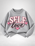 Girls Self Love Graphic Sweatshirt