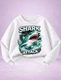 Shark Attack Graphic Boys Sweatshirt