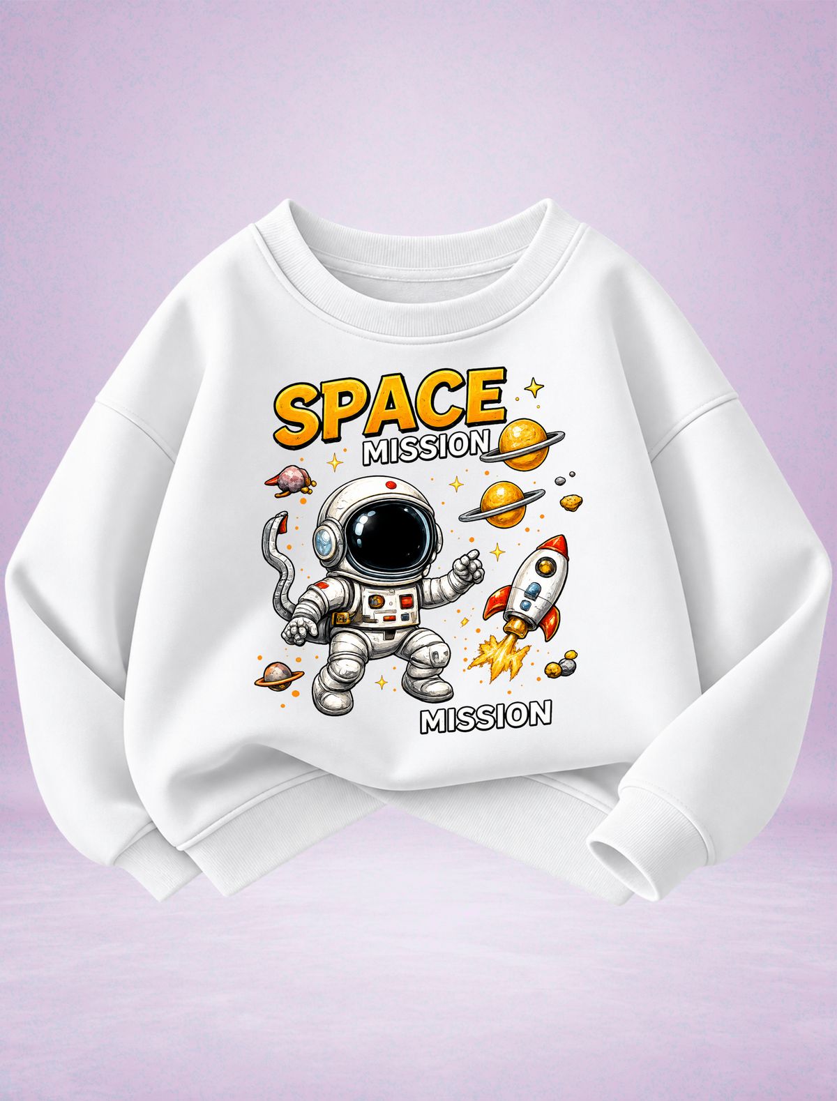 Space Mission Astronaut Graphic Boys Sweatshirt