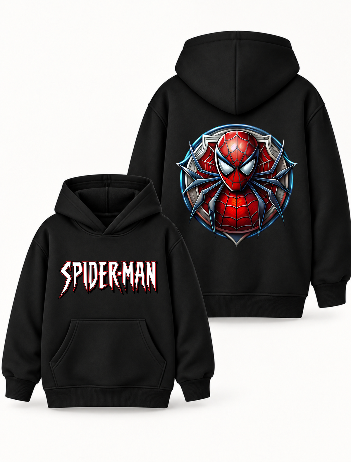 Boys Spider-Man Emblem Graphic Hoodie – Black | MiniKidi