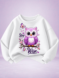 Stay Wise Purple Owl Girls Sweatshirt