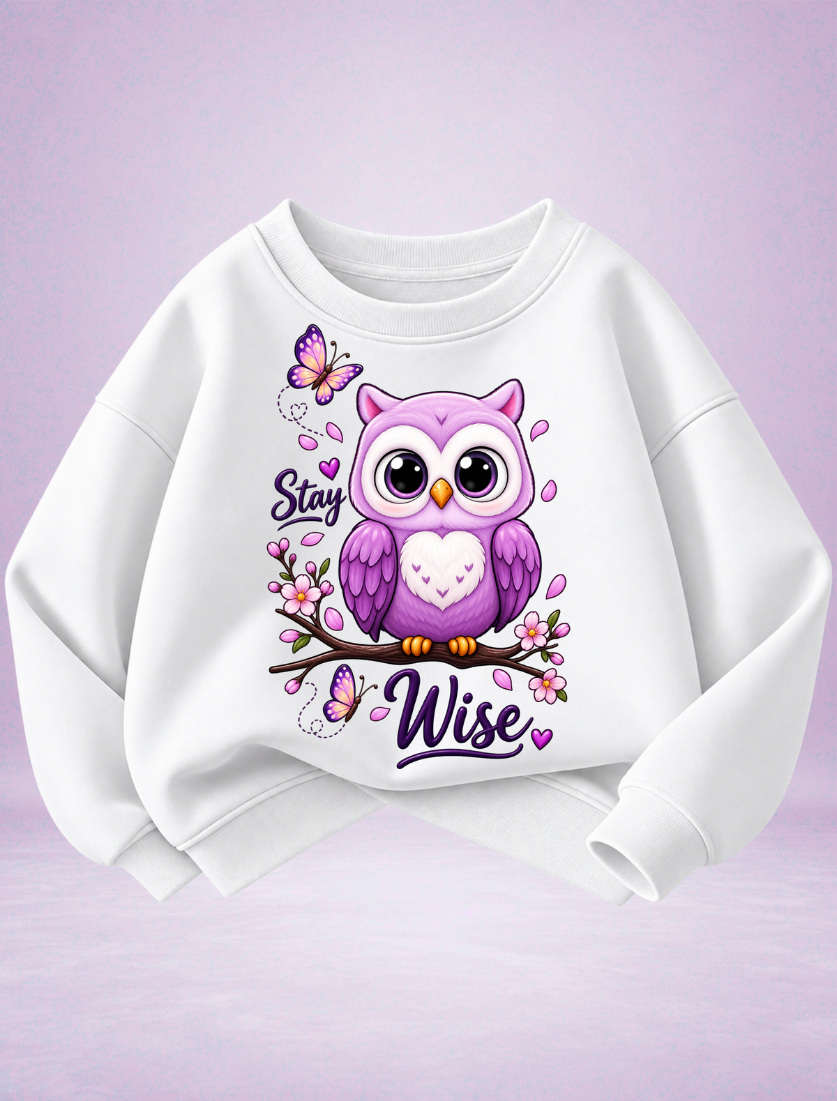 Stay Wise Purple Owl Girls Sweatshirt