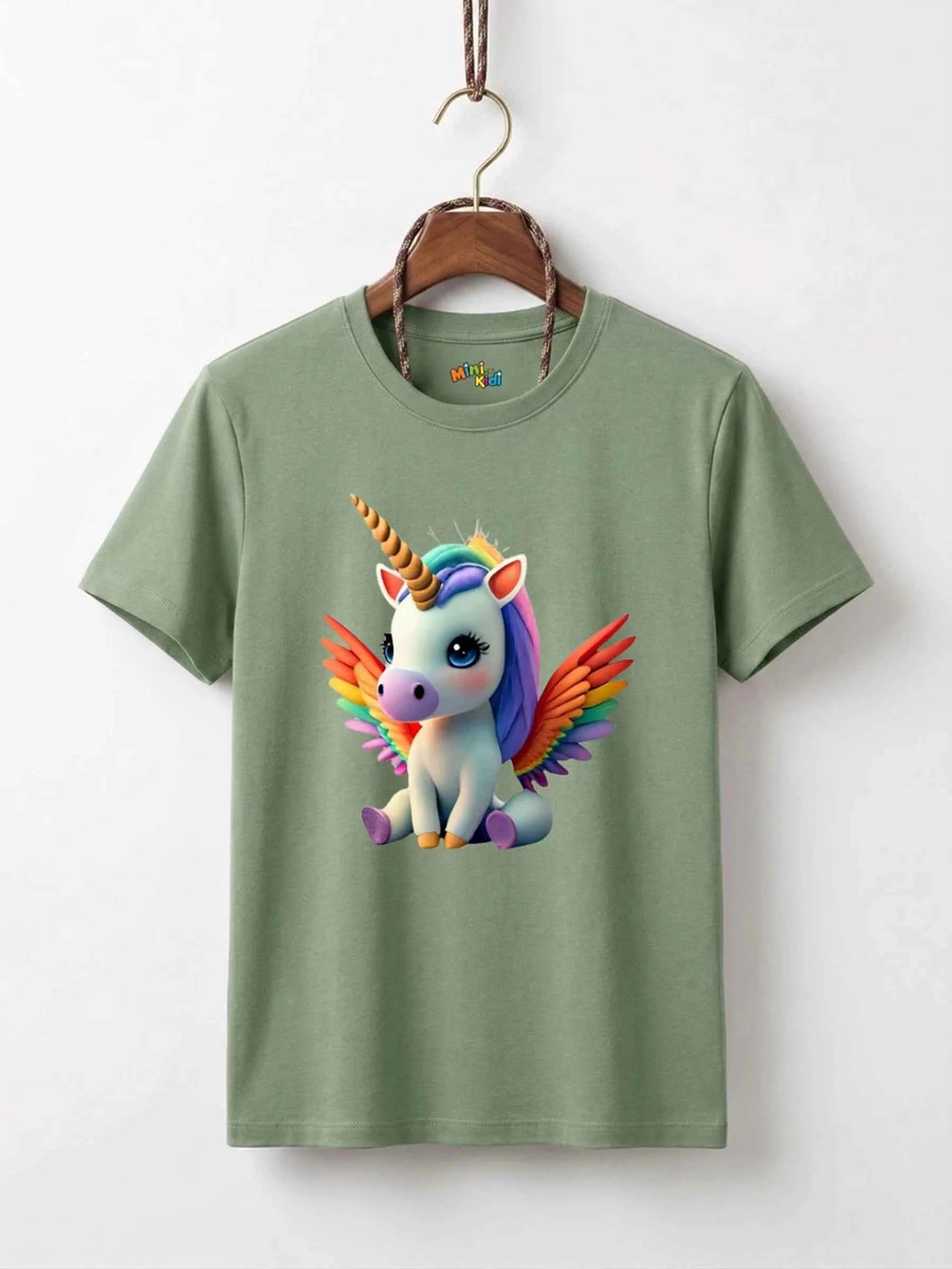 Girls Unicorn Pegasus Cotton T-Shirt