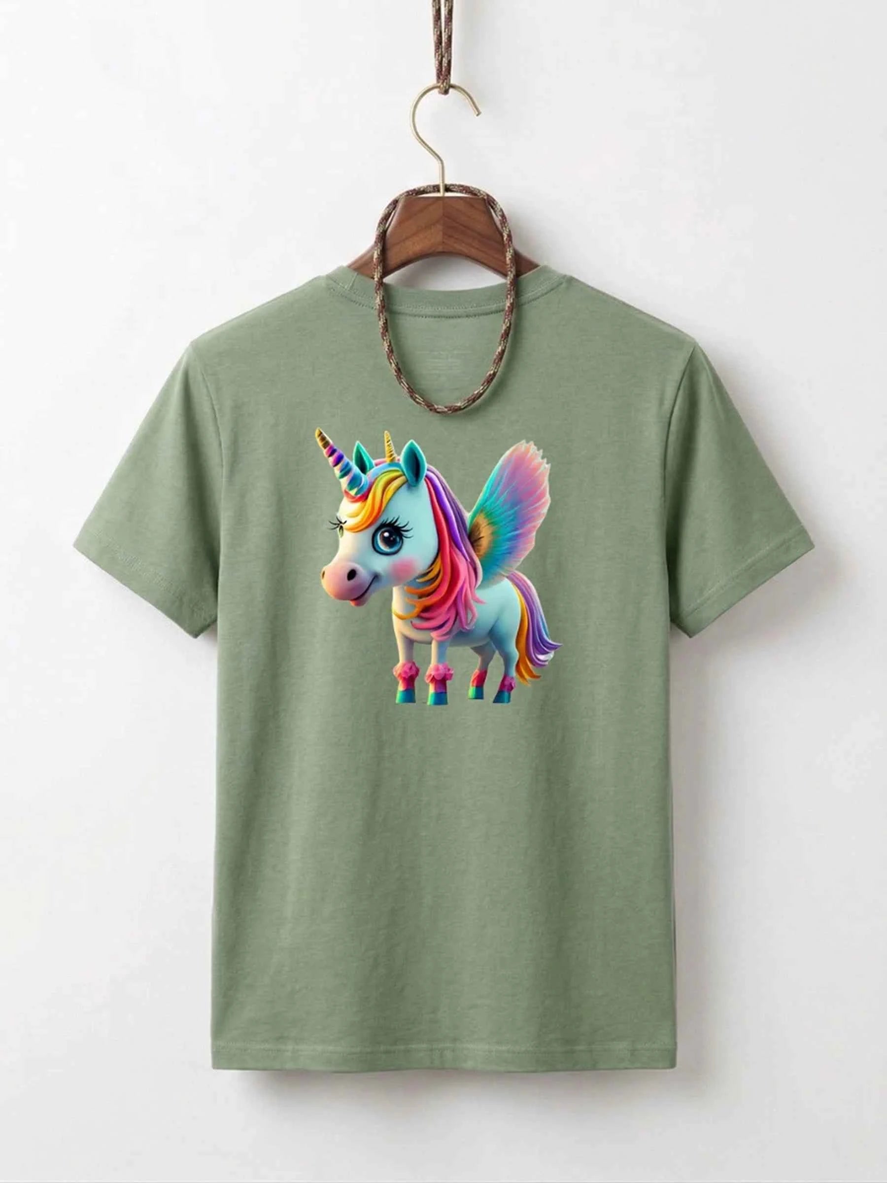 Girls Unicorn Pegasus Cotton T-Shirt