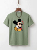 Mickey Mouse Flower & Hearts Cotton T-Shirt